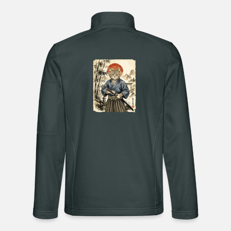 Samurai, Katze, Kater, Japanische Kunst, Anime Unisex Softshelljacke