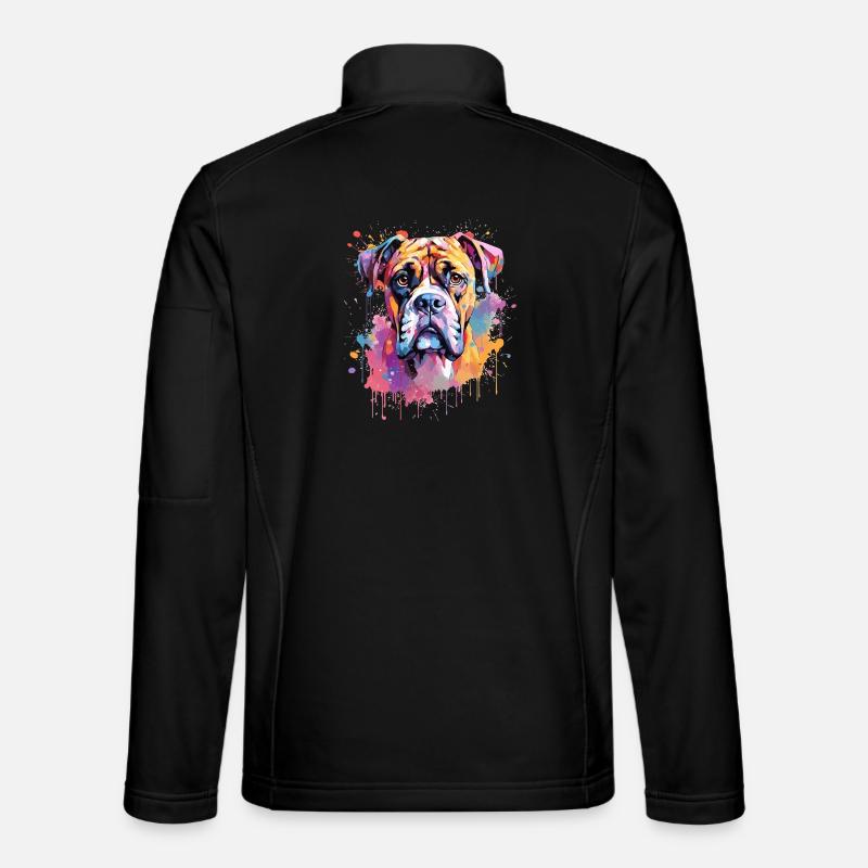 Boxer Bunte Hund Splash Art Unisex Softshelljacke