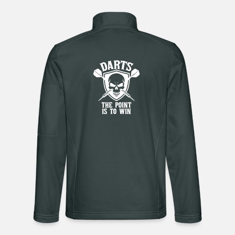 Darts The Point Is To Win Skull Shield Sport Unisex Softshell Jacket
