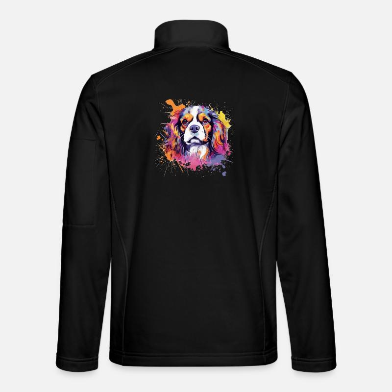 Cavalier King Charles Spaniel Splash Art - Veste en tissu softshell Unisexe - noir