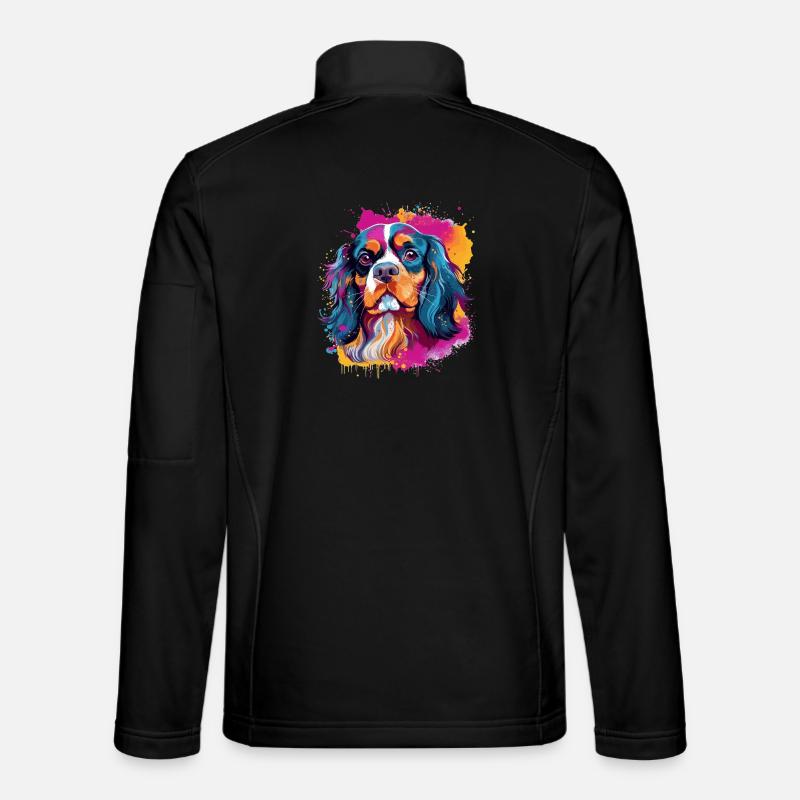 Cavalier King Charles Spaniel Dog - Unisex Softshell Jacket - black