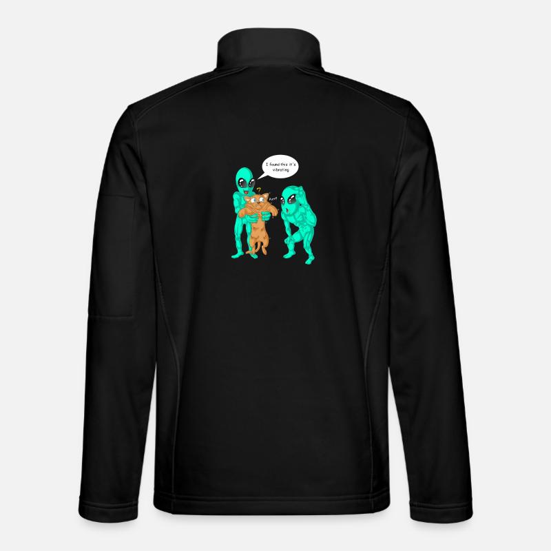 Aliens Found Cat Shirt - Unisex Softshell Jacket - black