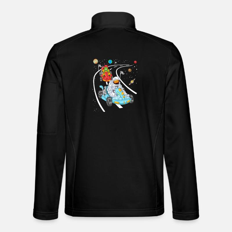 Astronaut Alien Kart Racing Shirt - Unisex Softshell Jacket - black