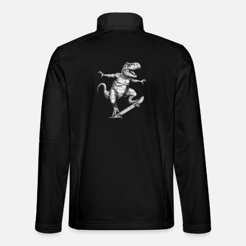 Skating Dinosaur Skateboarder Skater Skateboard - Unisex Softshell Jacket - black