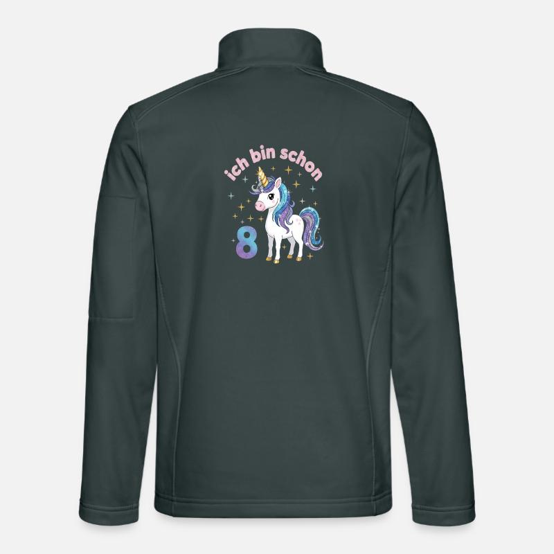 8. Geburtstag Einhorn Mädchen Ich bin schon 8 Unisex Softshelljacke