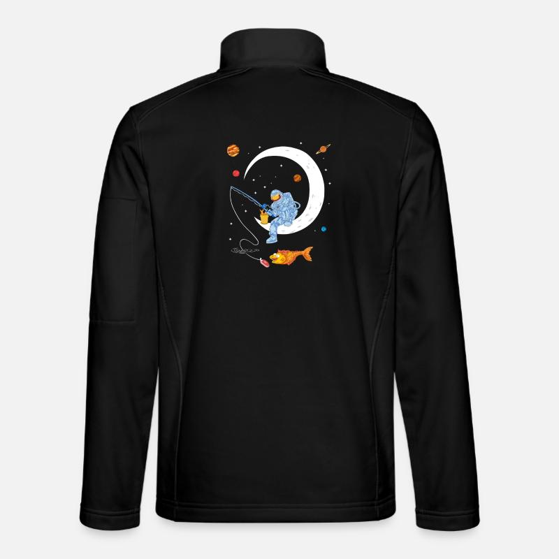 Astronaut Fishing Space Shirt - Unisex Softshell Jacket - black