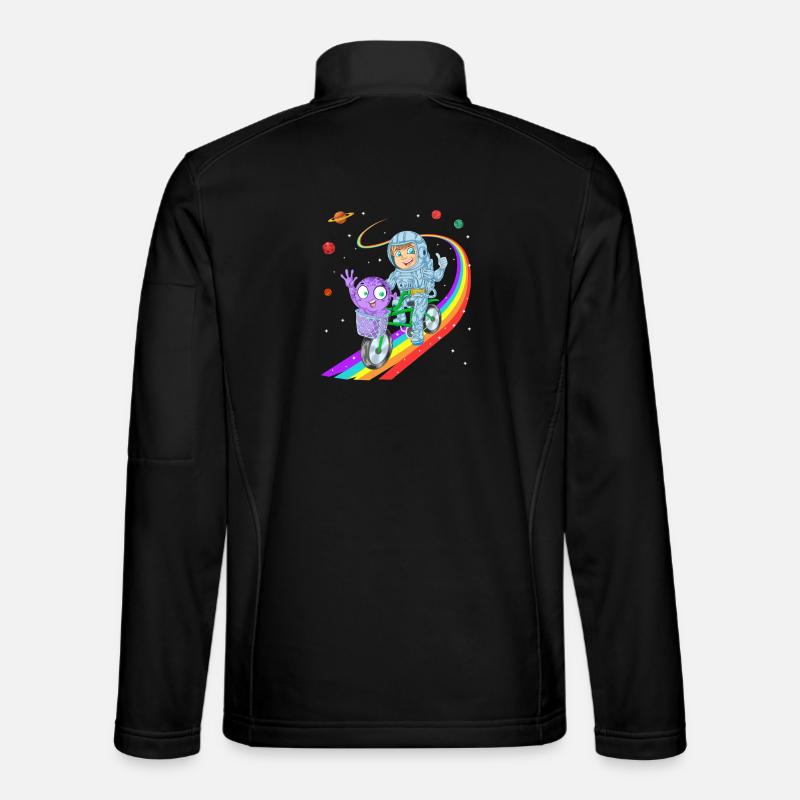 Boy Riding Cycle With Alien Shirt Unisex Softshell Jacket