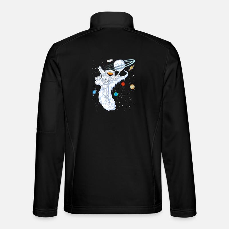 Astronauten-Skiplaneten-Shirt - Unisex Softshelljacke - Schwarz