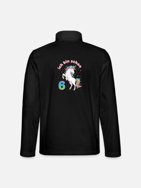 6-års fødselsdag, enhjørningepige, jeg er allerede 6 - Unisex softshelljakke - sort