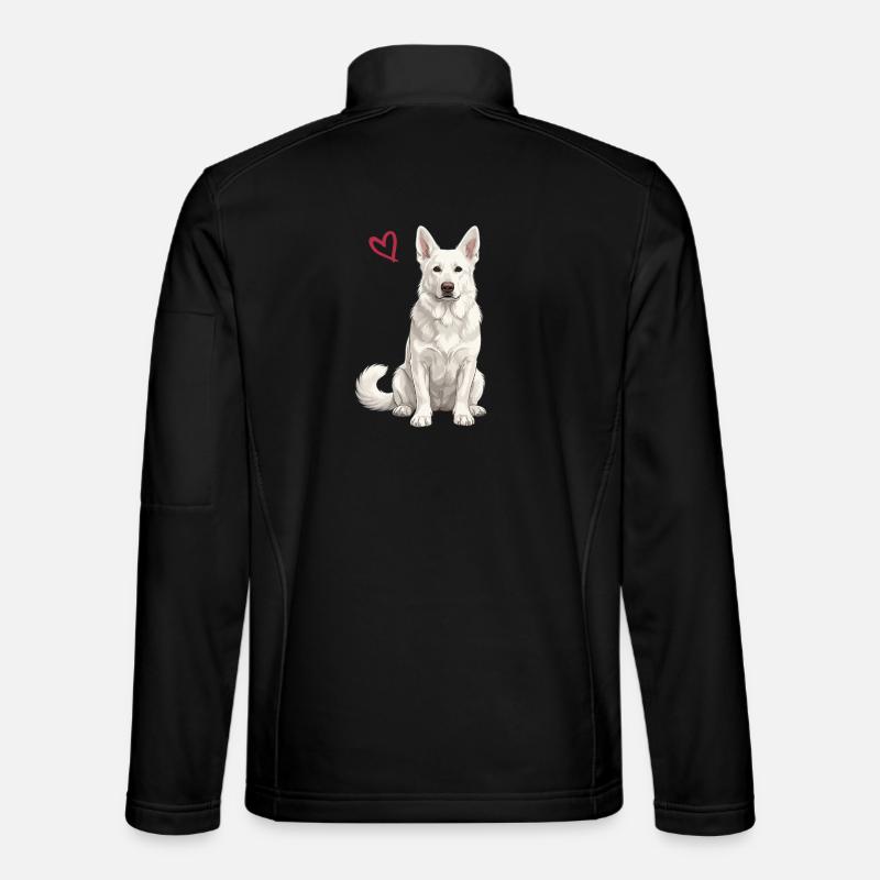 White German Shepherd, White Shepherd - Unisex Softshell Jacket - black