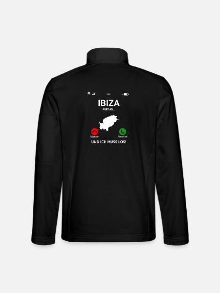 Ibiza Ruft An Urlaub Balearen Insel Idee - Unisex Softshelljacke - Schwarz - Hinten