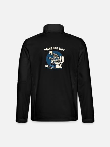 Chemise de papa drôle Humour squelette toilettes - Veste en tissu softshell Unisexe - noir - Dos
