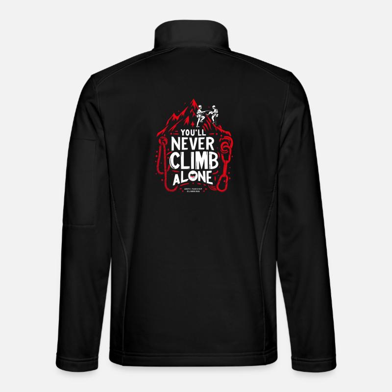 You'll never climb alone - Unisex Softshell Jacket - black