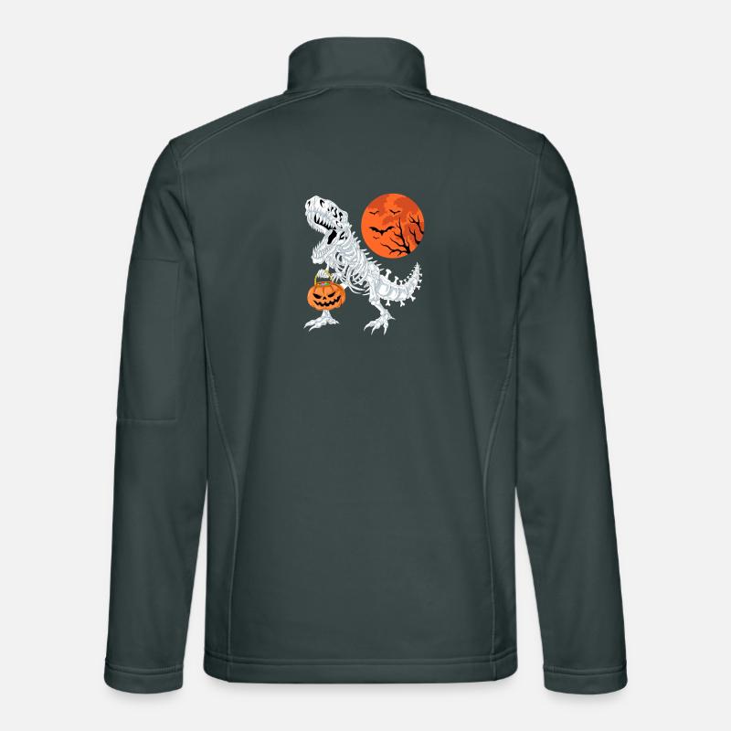 T-Rex Skelett Halloween Kürbis Süßes oder Saures Unisex Softshelljacke