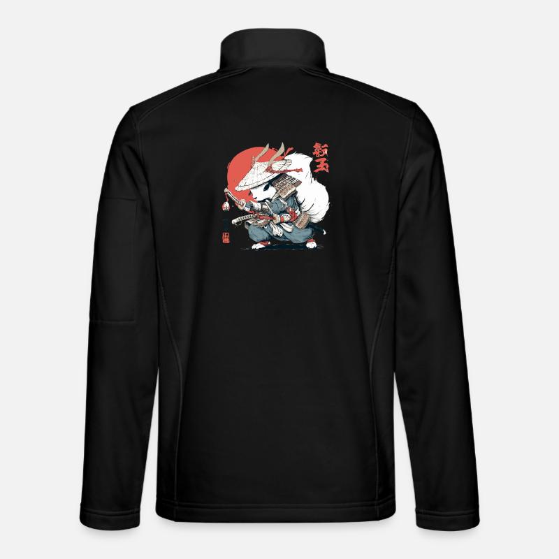 Samurai-Eichhörnchen, japanischer Krieger, Ukiyo-e-Stil Su - Unisex Softshelljacke - Schwarz