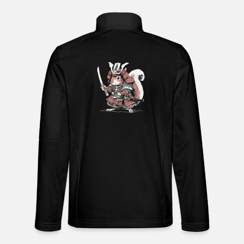 Squirrel Samurai Armor - Unisex Softshell Jacket - black