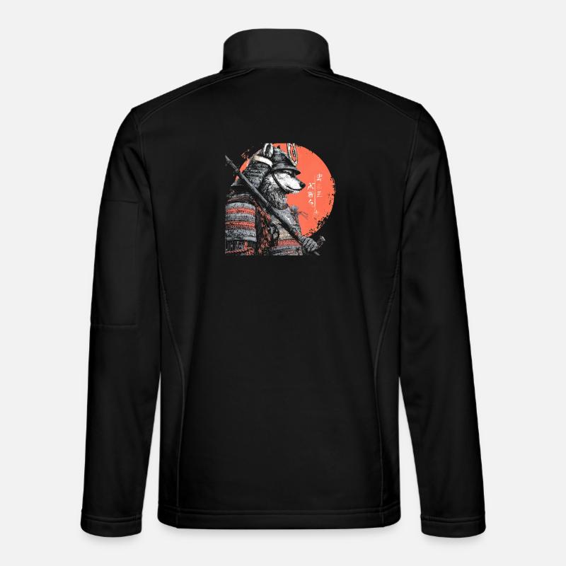 Wolf in Rüstung Samurai - Unisex Softshelljacke - Schwarz