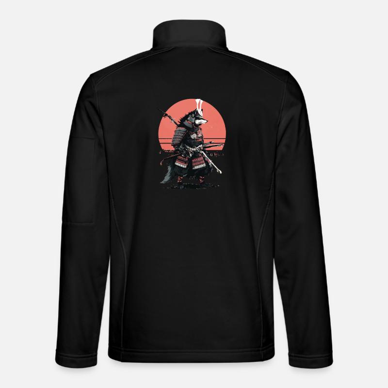 Wolf Samurai of the Dawn - Unisex Softshell Jacket - black