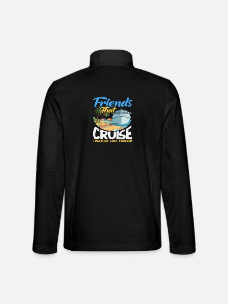 Des amis croisent ensemble en voyage de vacances - Veste en tissu softshell Unisexe - noir - Dos