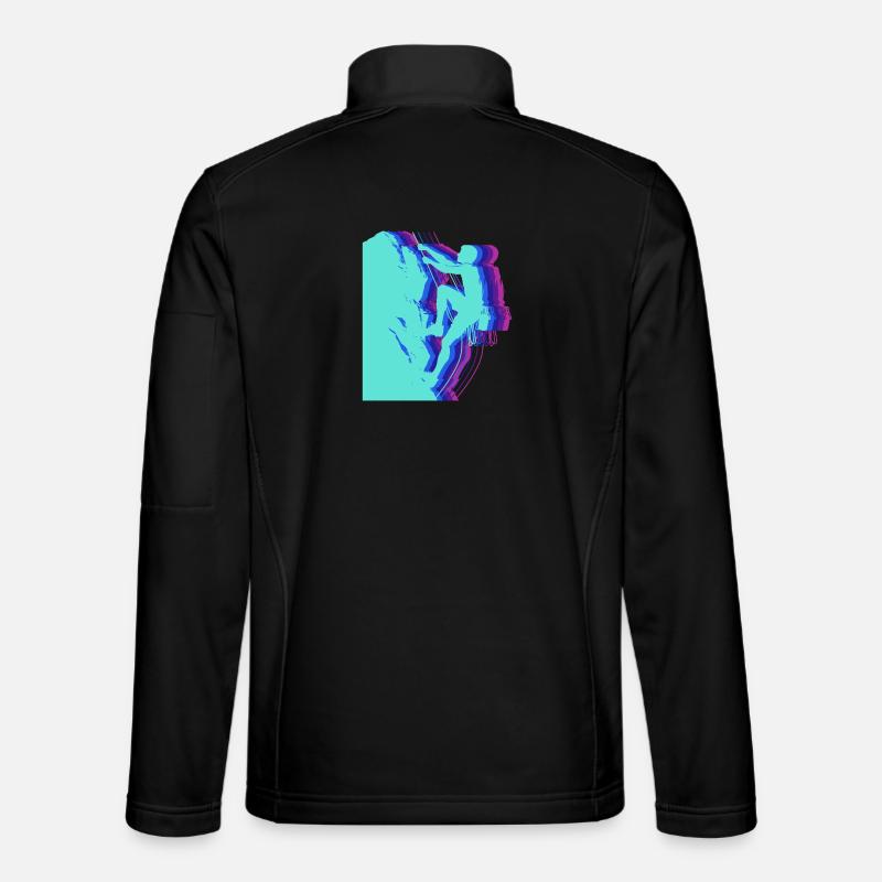 Glitch Art Climber Silhouette Modern Unisex Softshell Jacket