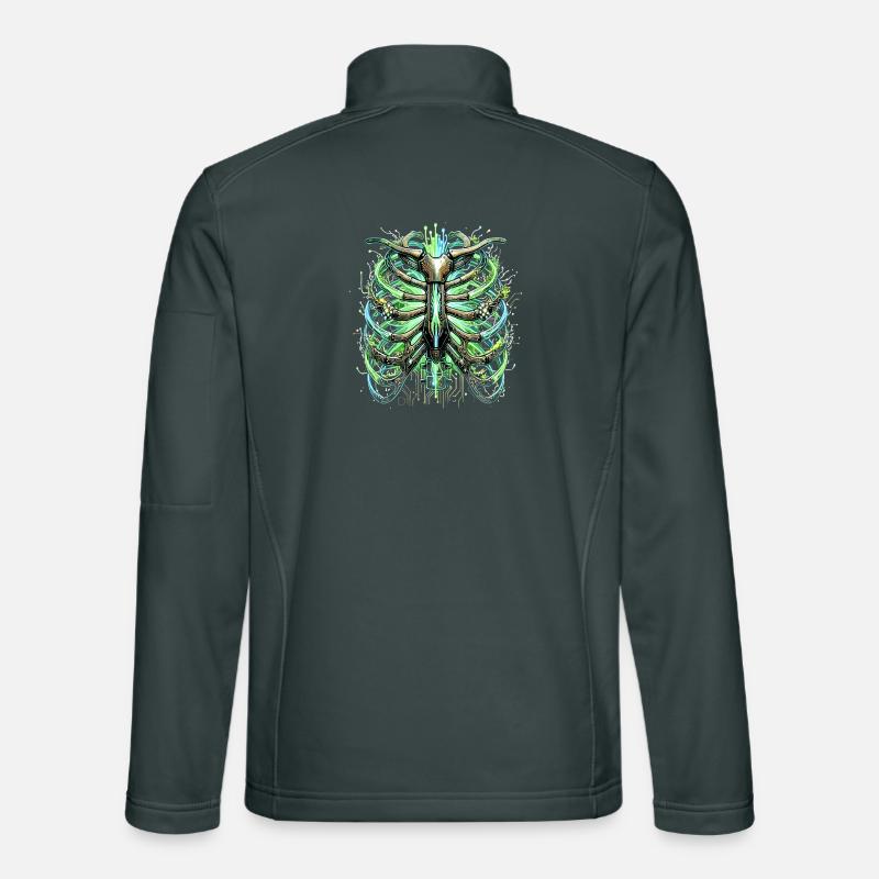 Cyber Brustkorb Skelett Sci-Fi Illustration Unisex Softshelljacke