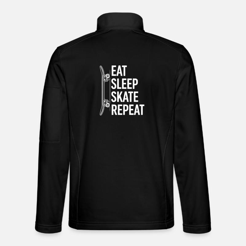 Eat Sleep Skate Repeat | Skateboard - Unisex Softshell Jacket - black