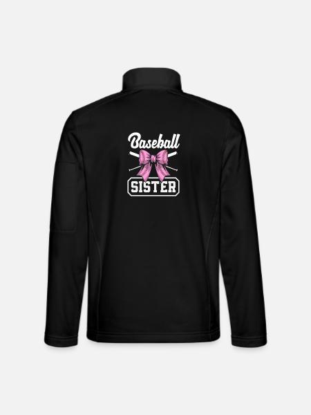 Baseball Sœur Bow Bat Rose - Veste en tissu softshell Unisexe - noir