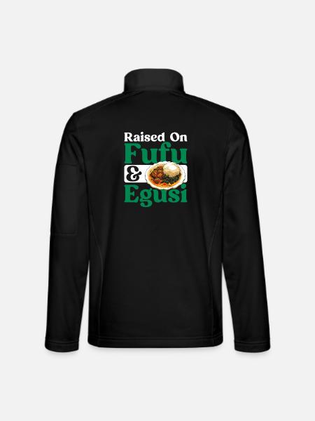 Nigerian cuisine has fufu and - Unisex Softshell Jacket - black - Back