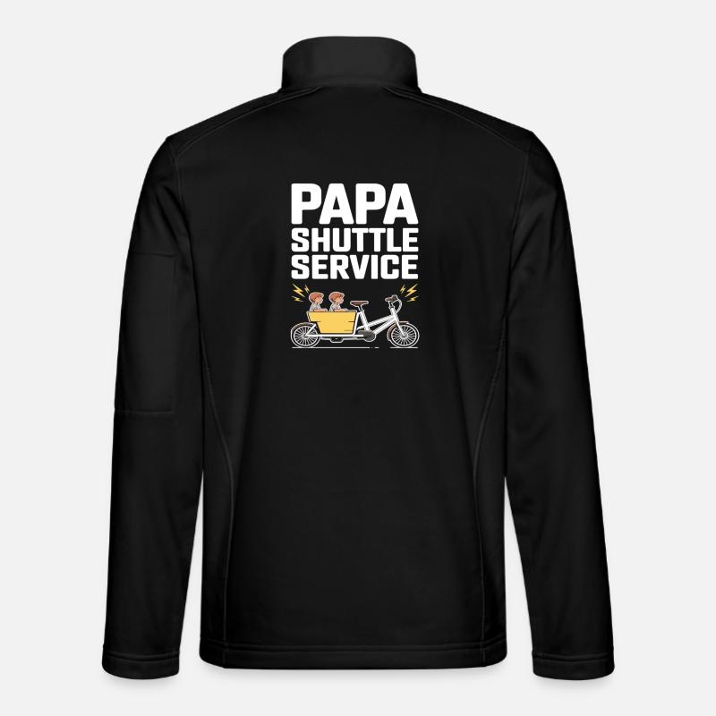 Papa Shuttle Service Vélo cargo Papa - Veste en tissu softshell Unisexe - noir