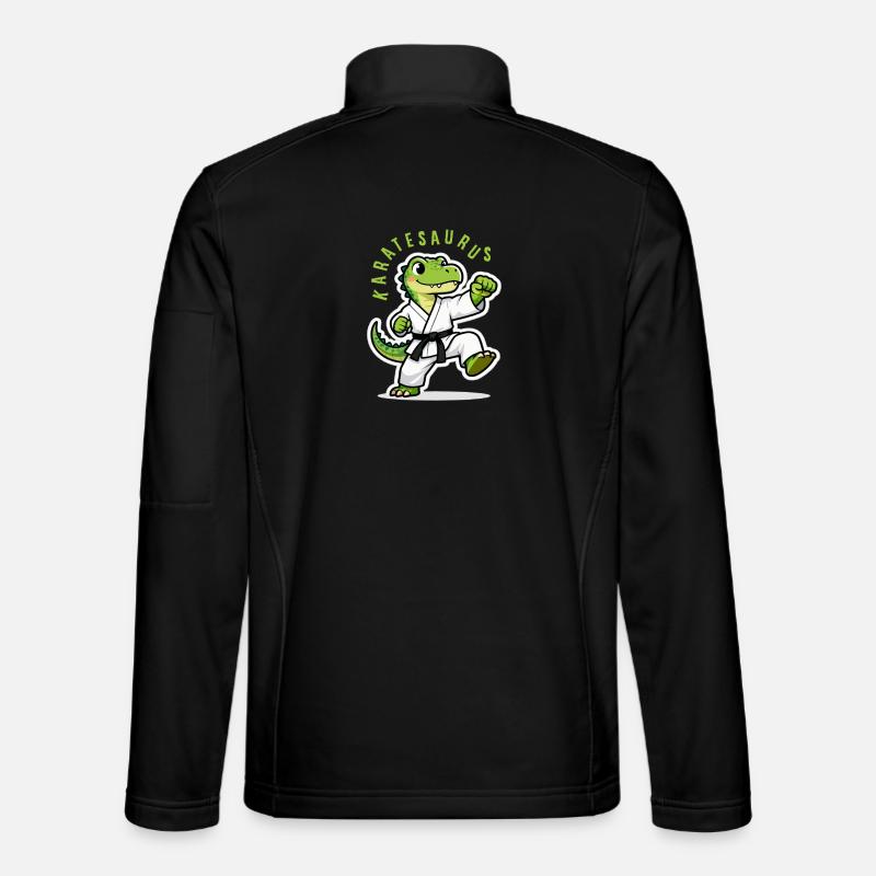 Karatesaurus Dinosaur T-Rex Karate Kids - Unisex Softshell Jacket - black