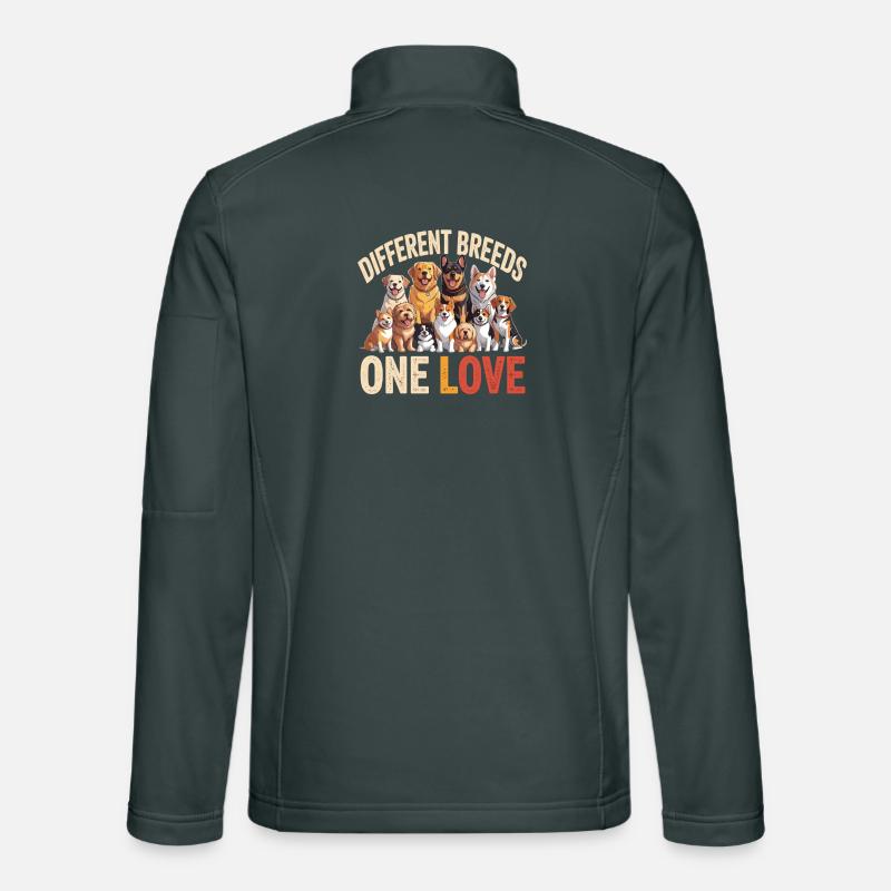 Different Breeds One Love Dogs Unisex Softshell Jacket