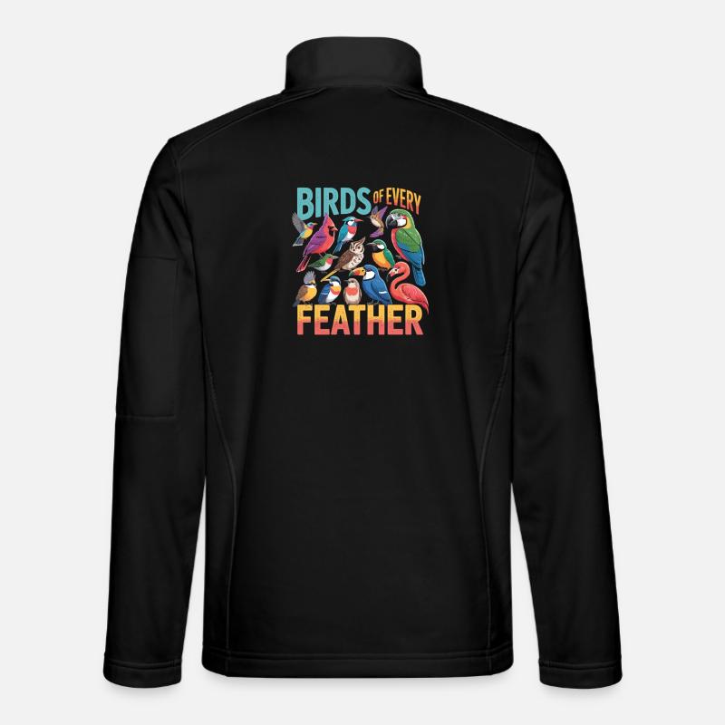Birds of Every Feather Vogel - Unisex Softshell Jacket - black
