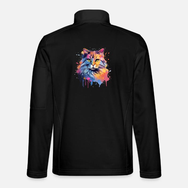 Face de chat à queue courte américaine Veste en tissu softshell Unisexe
