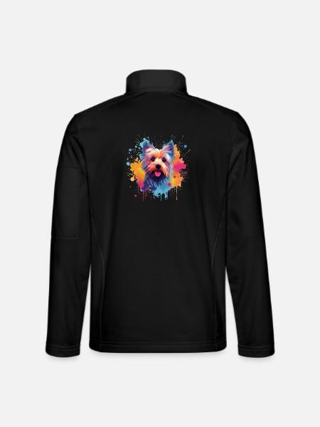 Yorkshire Terrier Bunte Hunde-Splash-Art - Unisex Softshelljacke - Schwarz