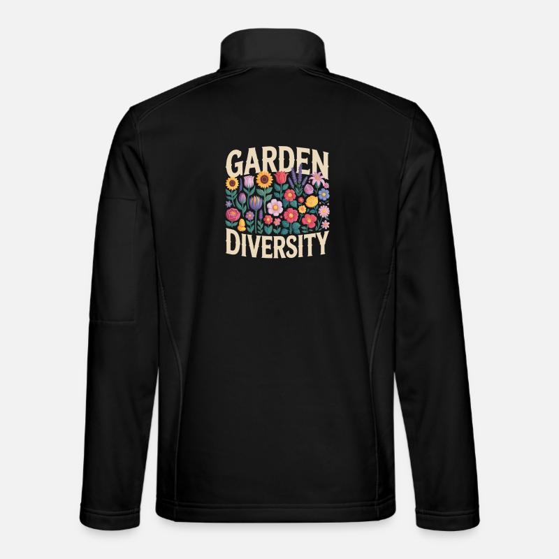 Garden Diversity Blumen Garten - Unisex Softshelljacke - Schwarz