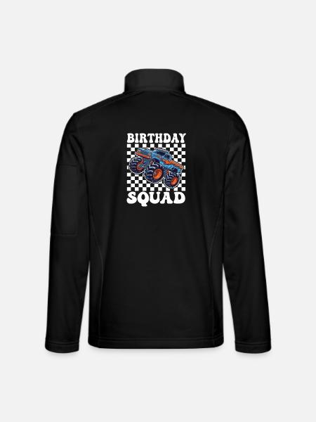 Monstertruck Birthday Squad - Unisex Softshelljacke - Schwarz - Hinten