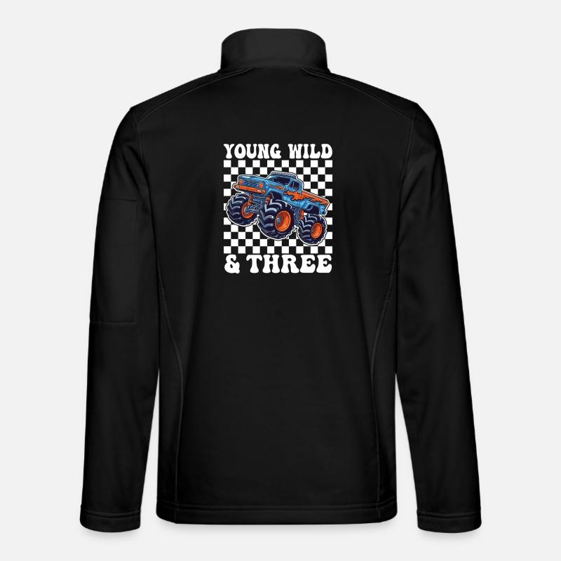 Young Wild & Three Monster Truck - Unisex Softshell Jacket - black