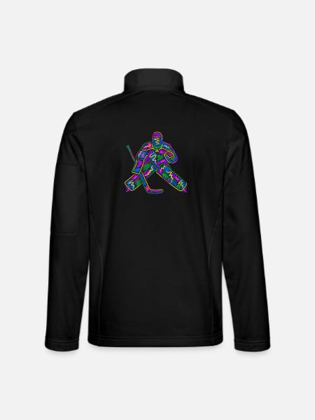 Gardien de but de hockey sur glace, enfants joueur coloré de hockey sur glace - Veste en tissu softshell Unisexe - noir - Dos