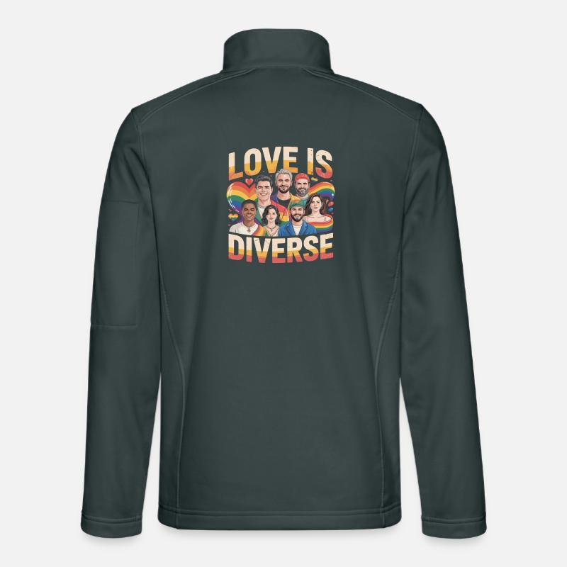 Love Is Diverse Pride Regenbogen Unisex Softshelljacke