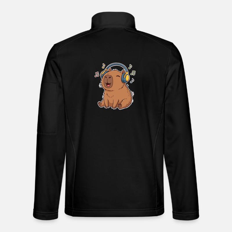 Capybara Music Singing - Unisex Softshell Jacket - black