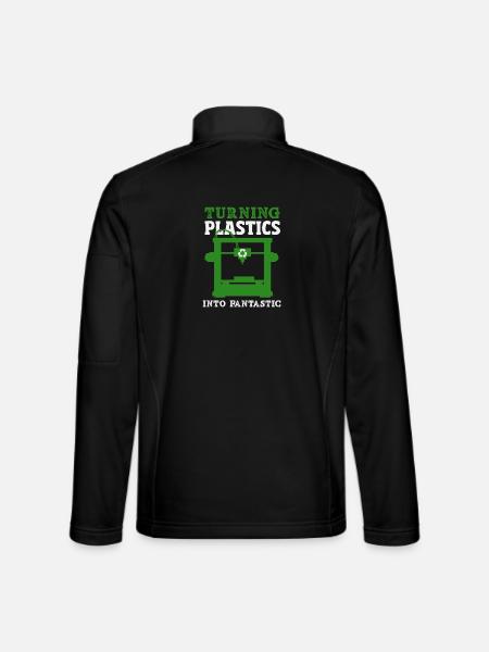 Turning Plastic Into Awesome 3D Printer - Unisex Softshell Jacket - black