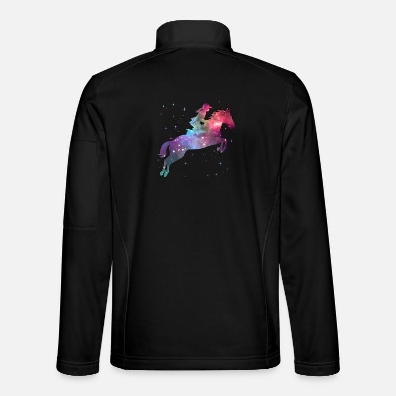 Pferd reiten Reiterin Weltraum Mädchen Pferde Unisex Softshelljacke