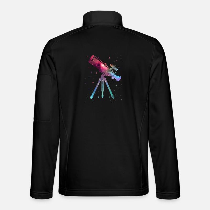 Telescope Astronomer Space Kinden Astronomy - Unisex Softshell Jacket - black