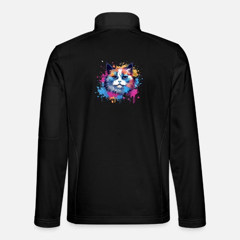 Birman-Katzengesicht Bunte Splash-Kunst Unisex Softshelljacke