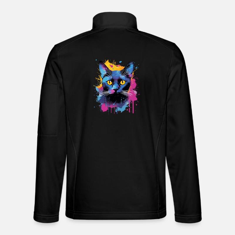 Splash Art Bombay Katzengesicht Bunt Unisex Softshelljacke