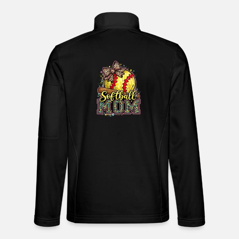 Softball-Mama: Trendige Mama-Softball-Geschenk - Unisex Softshelljacke - Schwarz