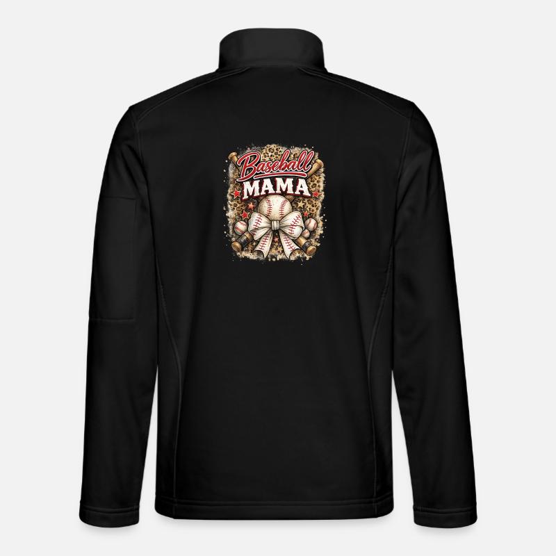 Baseball Mama Schleife Leopard Muttertag Sport  Unisex Softshelljacke