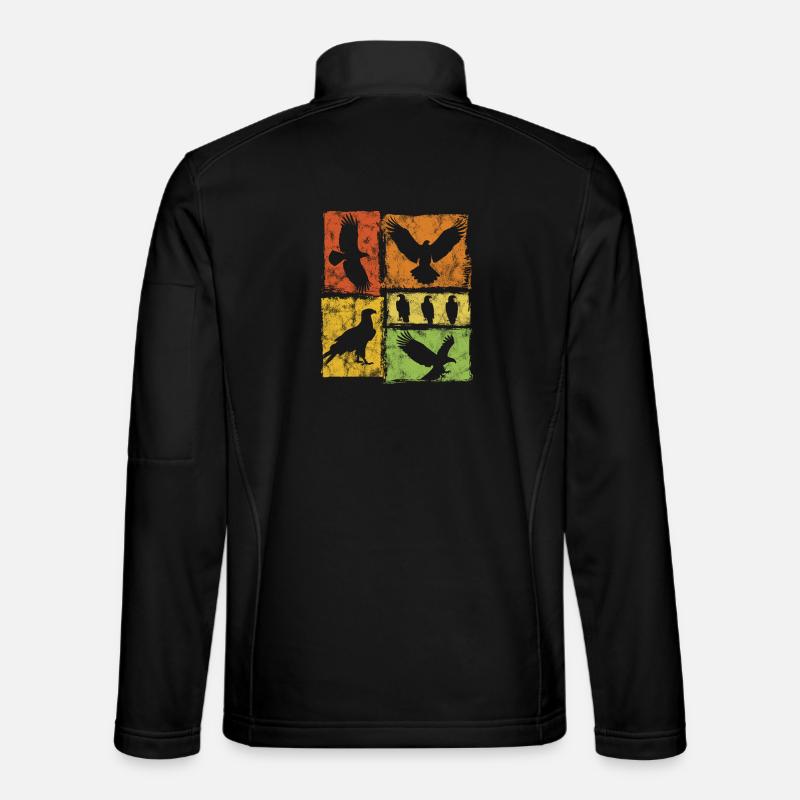 Adler Retro Grafik - Unisex Softshelljacke - Schwarz