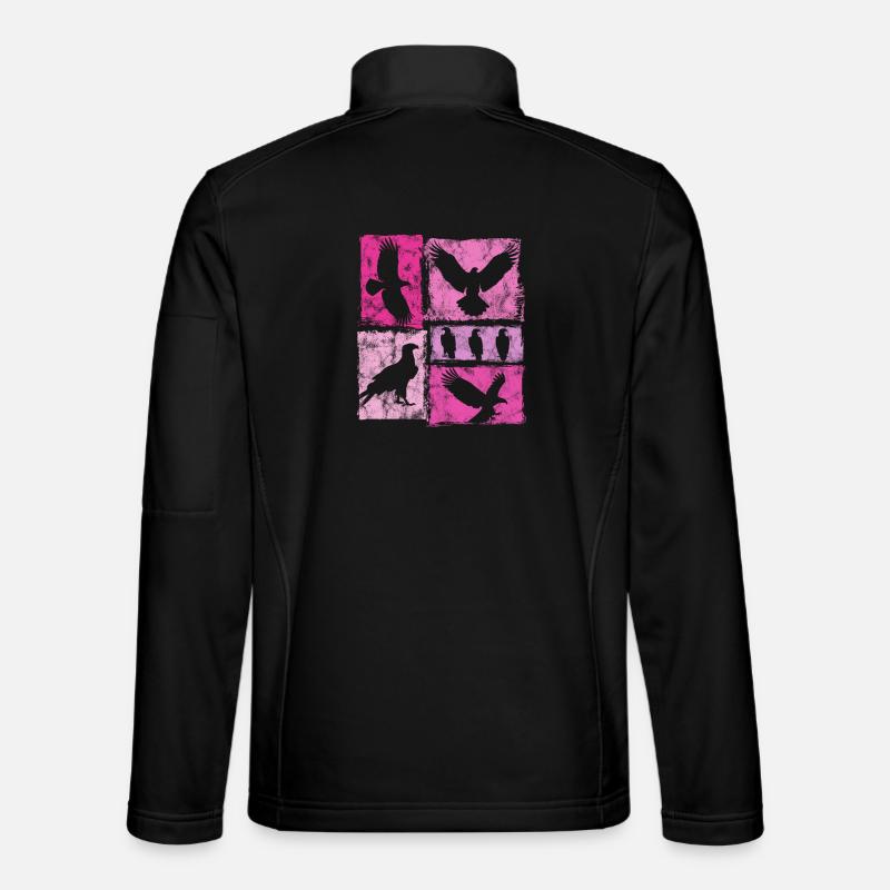 Adler Retro Grafik Silhouetten - Unisex Softshelljacke - Schwarz