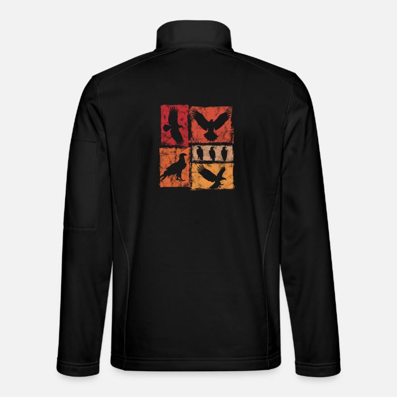 Adler Retro Tierdruck - Unisex Softshelljacke - Schwarz